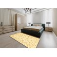 thumbnail image 5 of Ahgly Company Machine Washable Indoor Round Abstract Sun Yellow Area Rugs, 5' Round, 5 of 7