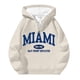 thumbnail image 3 of MHFRRA Sudadera con Capucha y Cremallera de Un Cuarto con Estampado de Letras, Suave, para Uso Diario, Cómoda, Ligera, Deportiva E Informal Beige, 3 of 3