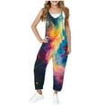 thumbnail image 2 of Odeerbi 5-14 Años Niñas de Verano Traje Estrelado Cielo Camisola Romper Primavera Casual Transpirable Cómodo Trajes Correa Bib Pantalones En General Traje de Juego, 2 of 6