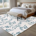 thumbnail image 4 of Blue Leaves Area Rugs 5'x8', Washable Small Throw Rugs for Classroom Bedroom, Modern Minimalist Leaf Botanical Vintage Indoor Outdoor Rug Non-Slip Low Pile Carpet Runner Reversible Floor Mats, 4 of 8