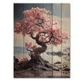 thumbnail image 3 of Designart "Pink blossom Serenity II" Floral & Botanical Print on Natural Pine Wood, 3 of 5