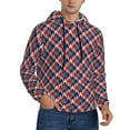 thumbnail image 2 of Daiia Red Blue Checked for Men's Fashion Hoodies & Sweatshirts with Kangaroo Pocket Hooded Sweatshirt Breathable & Moisture Wicking-3X-Large, 2 of 7