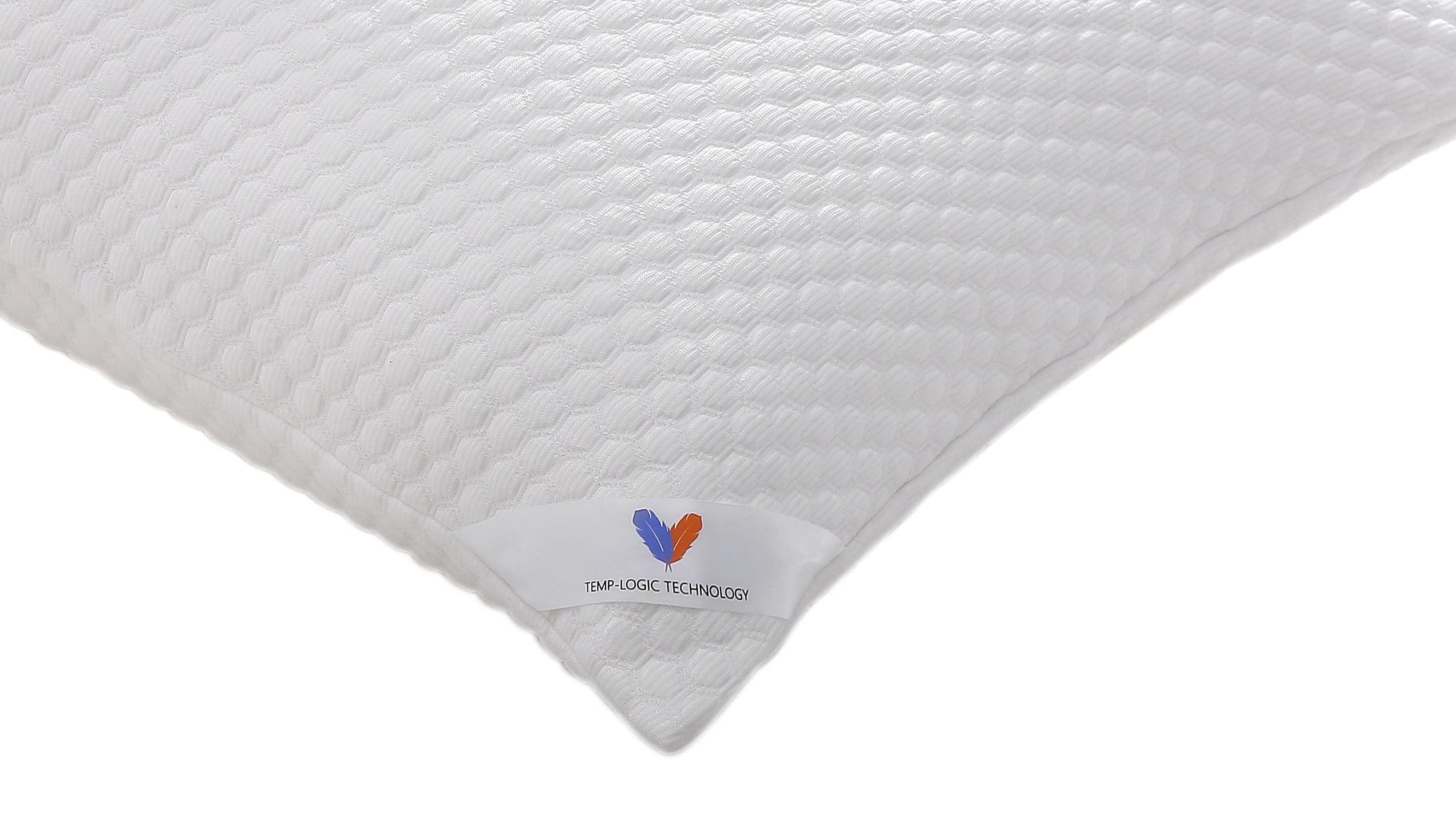 St. James Home Cooling Knit Bed Pillow with Nano Feather Fill and Removable Cover, Jumbo
