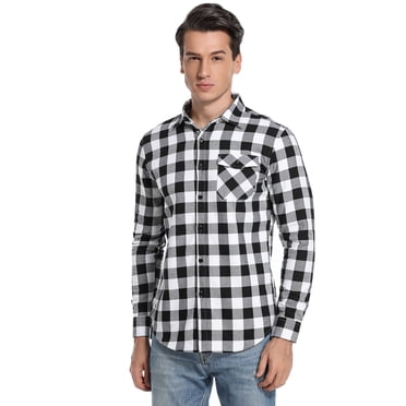 Uniexcosm Men's Long Sleeve Nightshirt - Button Front Round Neck Sleep Shirt, Knee Length, S-3XL