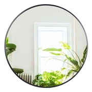 ZENY 24 inch Round Wall Mirror Modern Black Frame Bathroom Circle Mirror