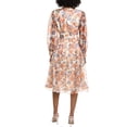 thumbnail image 2 of Mikael Aghal womens  Print Midi Dress, 6, Tan, 2 of 3