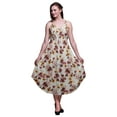 thumbnail image 1 of Bimba Robe Midi à Cordon Imprimée Florale pour Femmes, Bretelles Spaghetti, Tenue de Plage-TTG, 1 of 1