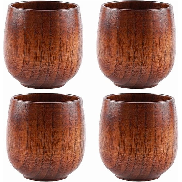 Ihvewuo 2 Pcs Wooden Bourbon Drinking Glass 250ml Wooden Whiskey Tumbler Creative Whiskey Bourbon Glass Vintage Wooden Bourbon Glasses Set Whiskey Presents for Men Dad-brown:2sets-