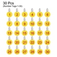 thumbnail image 3 of Uxcell Number Tags 1-30 30 Pcs 1.38'' Round Key Tags for Dormitory House Lockers Yellow Red, 3 of 5