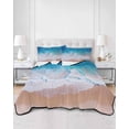 thumbnail image 3 of Blue Coastal Twin XL Size Down Alternative Comforter, Lightweight Comforter Quilt Bedding Set with Pillow Shams Summer Beach Seaside Ocean Nautical All Seasons Bed Comforter Duvet Insert 68"x98", 3 of 7