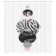 thumbnail image 2 of Ambesonne Contemporary Shower Curtain, Zebra Artwork Circles, 69"Wx84"L, Dark Grey Rose White, 2 of 4