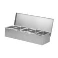 thumbnail image 4 of CarpNettore Condiment Jars Eay to Clean Stainless Steel, Condiment Server Organizer, Topping 5 Grids, 4 of 9