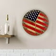 thumbnail image 4 of Handmade Shell Flag Clock - Wooden Craft Decoration Pendant, 4 of 6