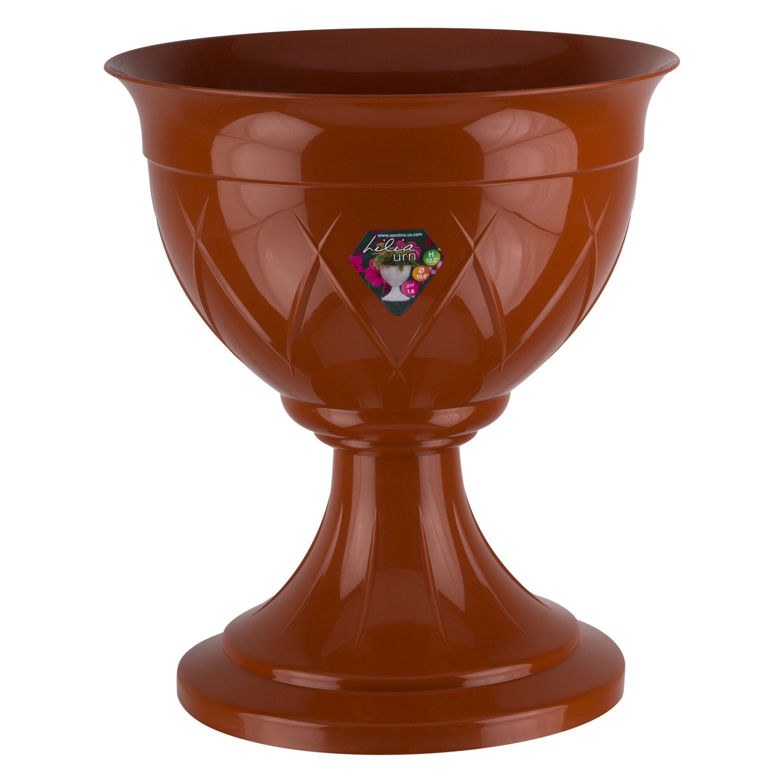Flower Pot Urn LILIA 12.8 Inch, Terracotta Color by Santino