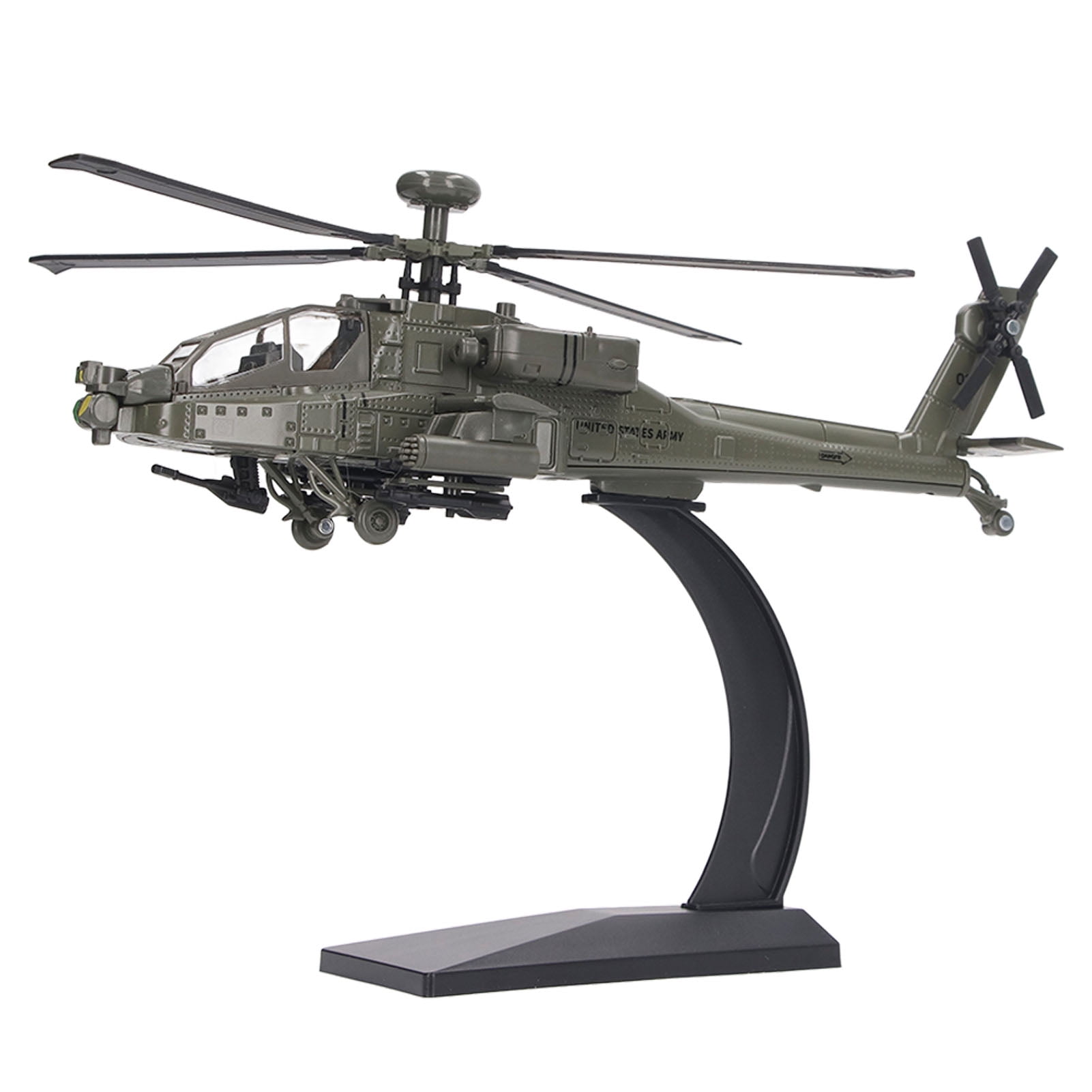 Ymiko Diecast Attack Helicopter Model 1 64 Ah 64 Longbow Apache Helicopter Model Alloy Armed Helicopter Model With Light And Sound Suitable For Mil