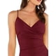 thumbnail image 3 of Vestido de mujer sexy con cuello en V asimétrico con pliegues laterales Adepaton WRMH-218-64, 3 of 5