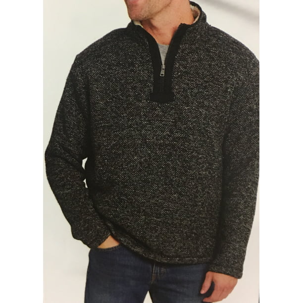 Orvis - Orvis Men's Sherpa Lined 1/4 Zip Sweater Jacket Knit, Black ...
