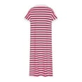 thumbnail image 5 of Odbmxy Tee Shirt Dresses for Women Short Sleeve Sundresses for Plus Size Women Casual Loose Striped Dresses,Pink XXL, 5 of 6