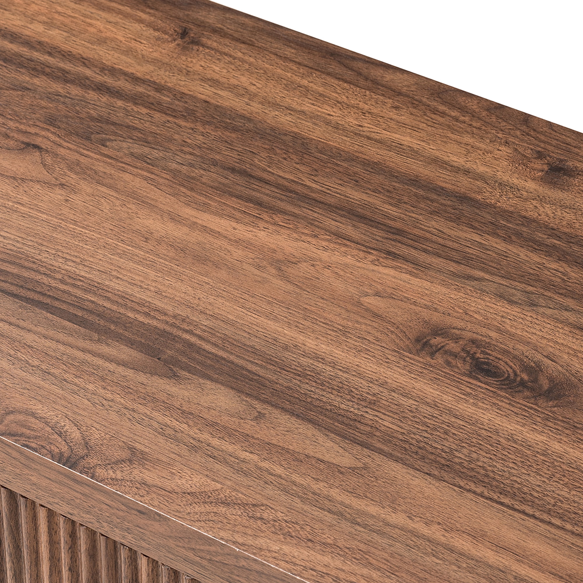 HOQBN Nightstand with 1 Drawer Storage Fluted Bed Side Table End Table Large Modern Wide Bedside Stand for Bedroom Living Room,Walnut