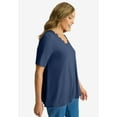 thumbnail image 3 of Jessica London Women's Plus Size Scalloped V-Neck Tunic, 3 of 4