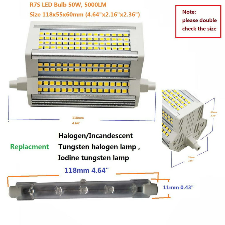 6 Watt LED Bulb; J-Type T3 78mm; 120 Volt; R7S Base; 3000K; Double Ended;  200
