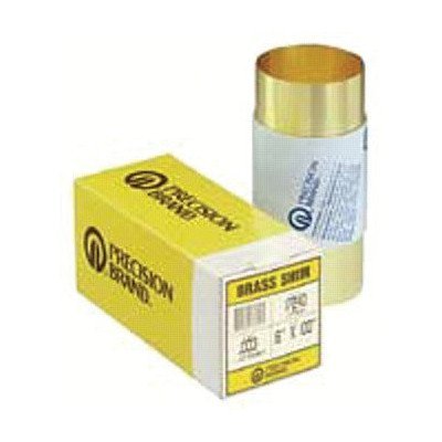 Precision Brand Shim Stock, Roll, Brass, 0.0015 In, 6 In, Length: 100" 17160