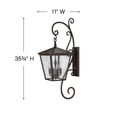 thumbnail image 4 of Four Light Large Outdoor Wall Mount in Traditional Style 11 inches Wide By 35.75 inches High-Regency Bronze Finish-Incandescent Lamping Type Bailey, 4 of 10