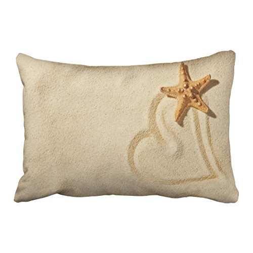 RYLABLUE Decorative Decorative Throw Pillow Case Cushion Cover Ocean Park Beach Theme Starfish Size 20x30 inches Two Side