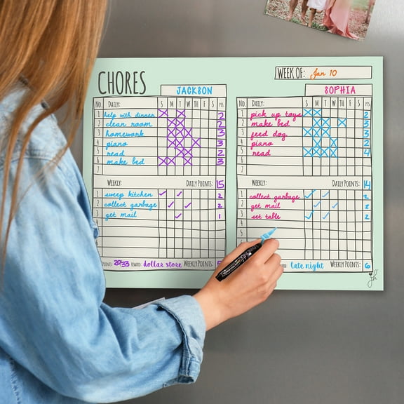 JennaKate Multiple Child Chore Chart with Customizable Tasks