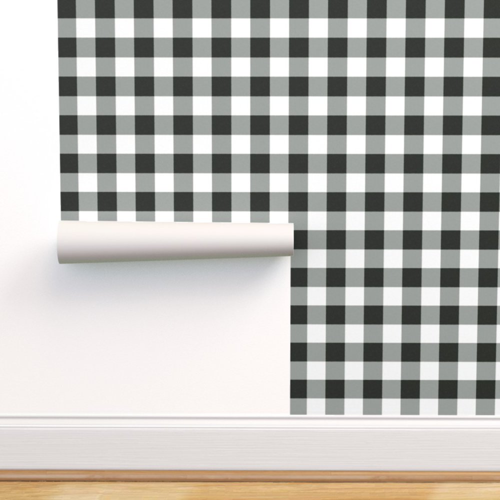 PeelandStick Removable Wallpaper Buffalo Plaid Checks Black Country