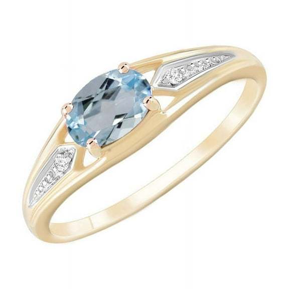 0.45 Ct Weight Natural Sky Blue Topaz Gemstone 925 Sterling Silver Promise Ring