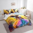 thumbnail image 3 of Manfei Kawaii Black Princess Twin Bedding Sets 7-Piece for Teen, Fashion Oil Printing Bedding Comforter Set, Dreamy Stars Rainbow Reversible Sheet Sets, Super Cozy Room Decor, 3 of 7