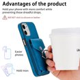 thumbnail image 2 of TECH CIRCLE Case for iPhone 11, [Built-in 2 Micro-SIM Card Slots] Slim Soft Shockproof Protective Cover with Ring Holder Stand + Card Holder Pocket + Eject Pin Holder - Blue, 2 of 8