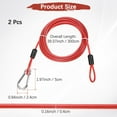 thumbnail image 3 of Cable de Seguridad con Ganchos y Bucles [2Pcs] - 9.84ft / 118.1 Pulgadas Cable de Seguridad para Candado de Equipaje de Acero Inoxidable para Bicicletas y Equipaje - [Rojo], 3 of 6