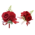 thumbnail image 2 of Boutonnière de Poignet Fait Main Rouge, 2 of 5