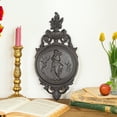 thumbnail image 5 of Sungmor Ornate Cast Iron Wall Art Plaque, Classical Woman Relief in French Country Style, Decorative Wall Sculpture - Vintage Hanging Decor for Home, Garden, or Patio, Rustic Black Finish, 5 of 8