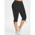 thumbnail image 1 of Ata para arriba el lado de talle alto tamaño extra grande de los pantalones de Capri Rosegal  Pantalones de talla grande, 1 of 5