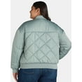 Time and Tru Women's and Women’s Plus Size Quilted Bomber Jacket, Sizes