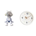 thumbnail image 1 of Figura de , reloj de pared redondo, adorno de resina, silencioso (sin ), ideal para sala de estar, dormitorio u oficina., 1 of 8