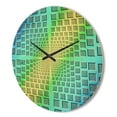 thumbnail image 3 of Designart 'Yellow and Purple Optical Illusion ' Modern Wood Wall Clock, 3 of 5