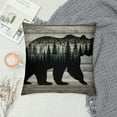 thumbnail image 2 of GOSMITH Black Bear Throw Pillow Covers Wild Animal Pillow Covers Rustic Wooden Cabin Nature Wildlife Decorative Pillowcases for Couch Oil Painting Plant Pine Tree Outdoor Pillow Covers, 2 of 5