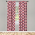 thumbnail image 3 of Ambesonne Chevron Curtains, Geometric Zigzag Ornament, Pair of 28"x84", Dark Pink Eggplant and Plum, 3 of 5