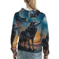 thumbnail image 7 of Daiia Moonlit Night Sky Wolf Pattern Women's Fashion Hoodies & Sweatshirts with Kangaroo Pocket Hooded Sweatshirt with Eye-catching Drawstrings-Small, 7 of 7
