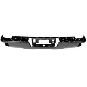 REAR STEP BUMPER FACE BAR; BLACK/PAINT TO MATCH; FOR USE WITH CORNER STEP; WITHOUT PARK ASSIST SENSOR HOLES; MADE OF STEEL; [GM]