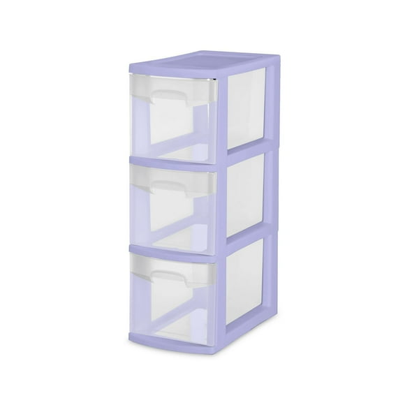 Sterilite Narrow 3 Drawer Tower Lilac