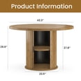 thumbnail image 2 of Farini 43" Round Dining Table, Modern Wood Kitchen Table with Hidden Storage & Metal Base, Seats 4, for Dining Room or Kitchen, Walnut, 2 of 7