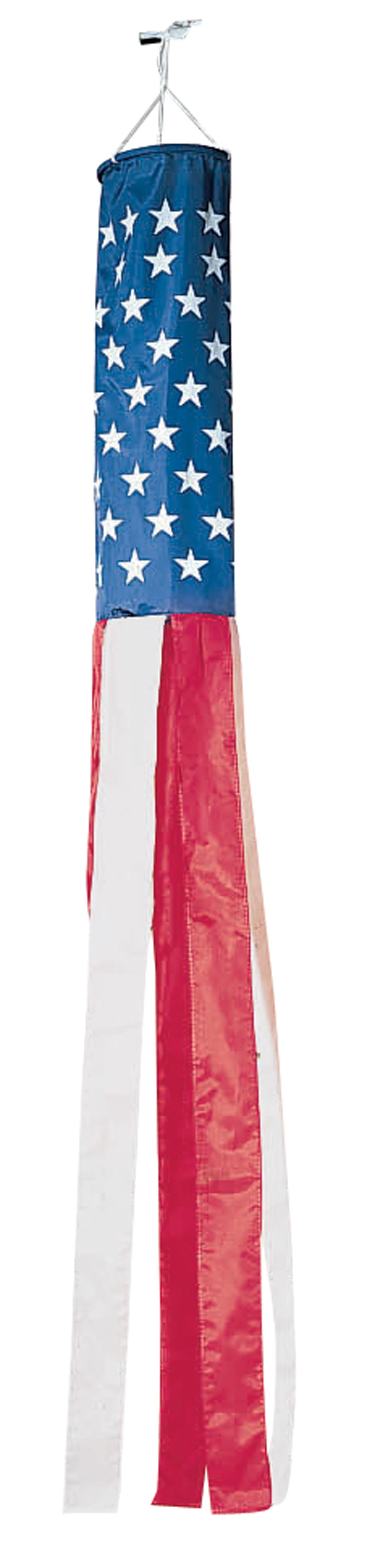 A Nianci 2 Pieces American USA Flag Windsock 40 Inch Stars and Stripes Patriotic Hanging Decorations with Clip for Veterans Day Outdoor Garden Supplies 
