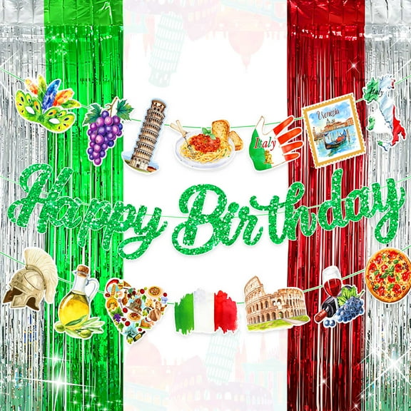 Italian Theme Birthday Party Decorations - Vibrant Cultural Decor Set for Festive Celebrations
