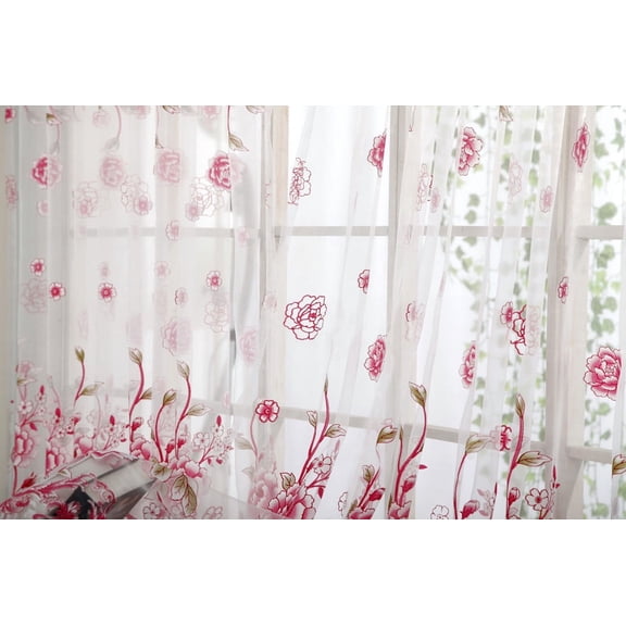 YYUZH Elegant Comfort Lightweight Sheer Voile Window Scarf Valance - 77 Inch Long - 1 Panel Sheer Curtain for Living Room, Event Decor, Bedroom, (1 Piece) 37" X 77'' Long