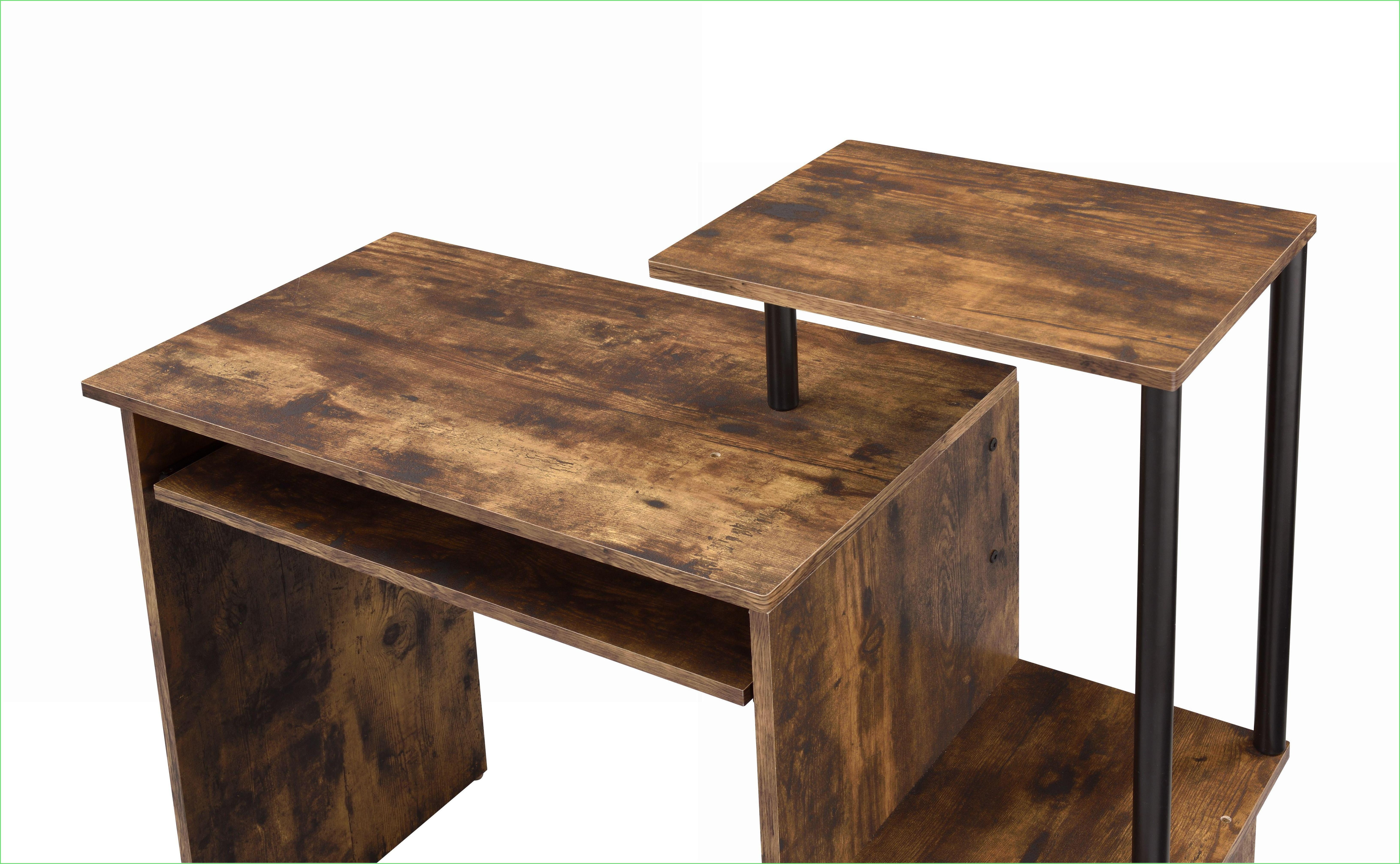 Desks for Home Office, Weathered Oak & Black Computer Desk with Keyboard Tray, Shelf & Storage | Metal | Synthetic Wood
